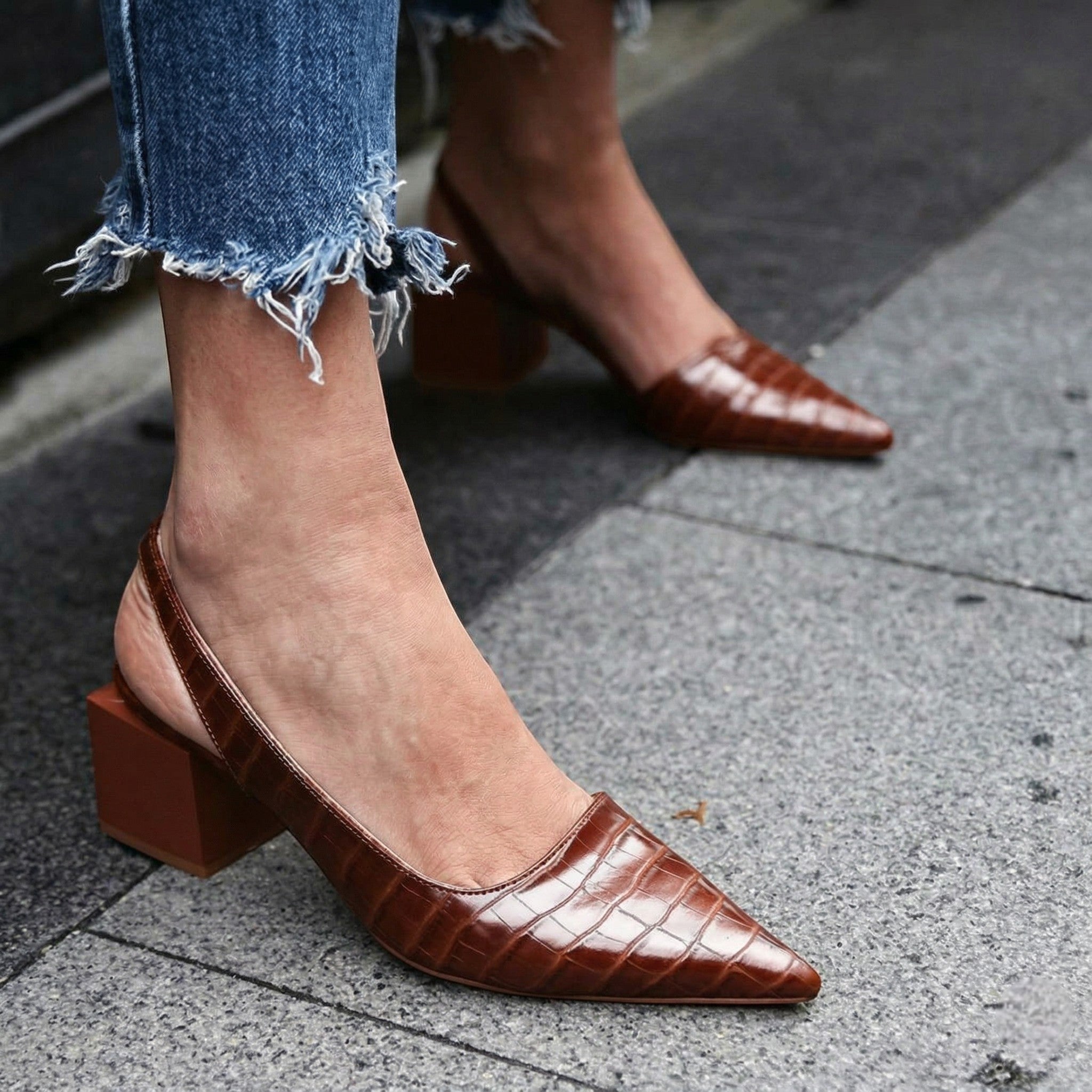Charlotte - Women's Pointed Toe Slingback Heels