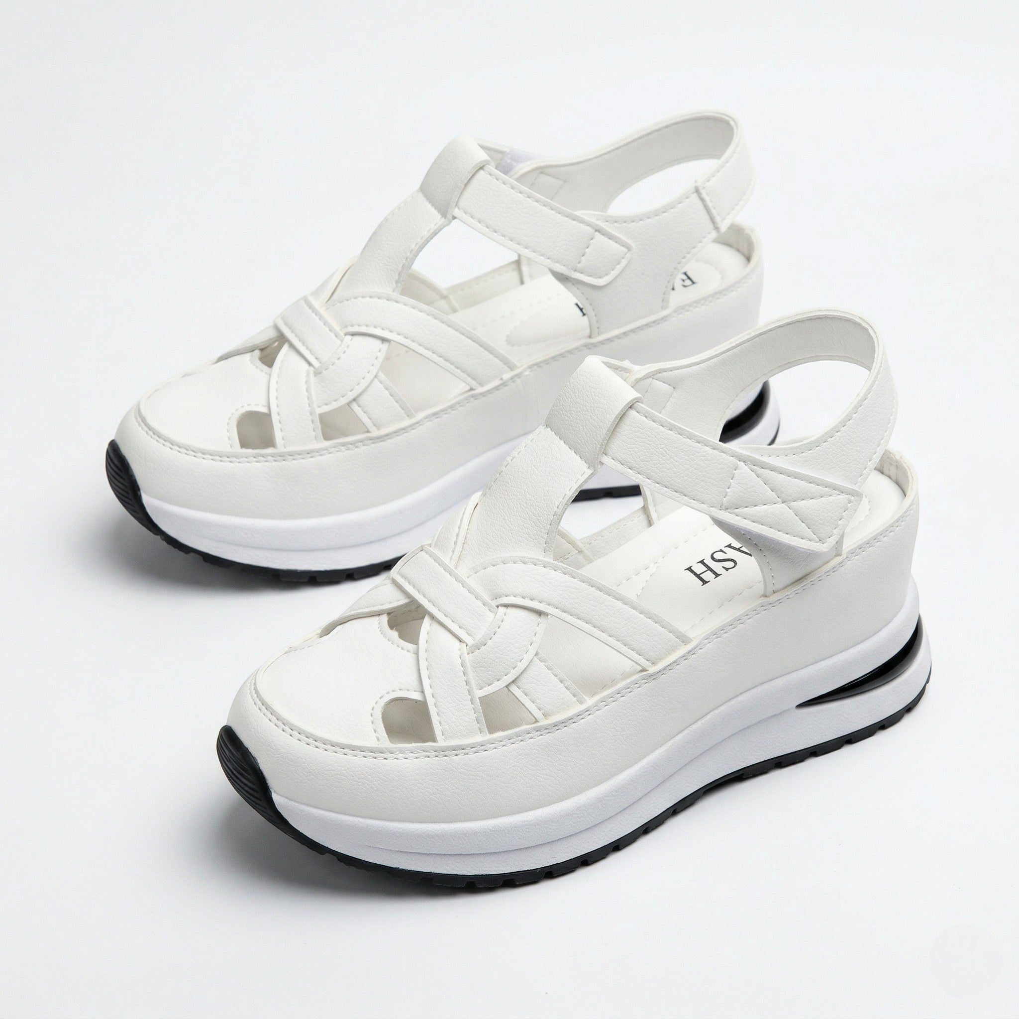 Serena - Women's Platform Sandals with Cut-Out Straps