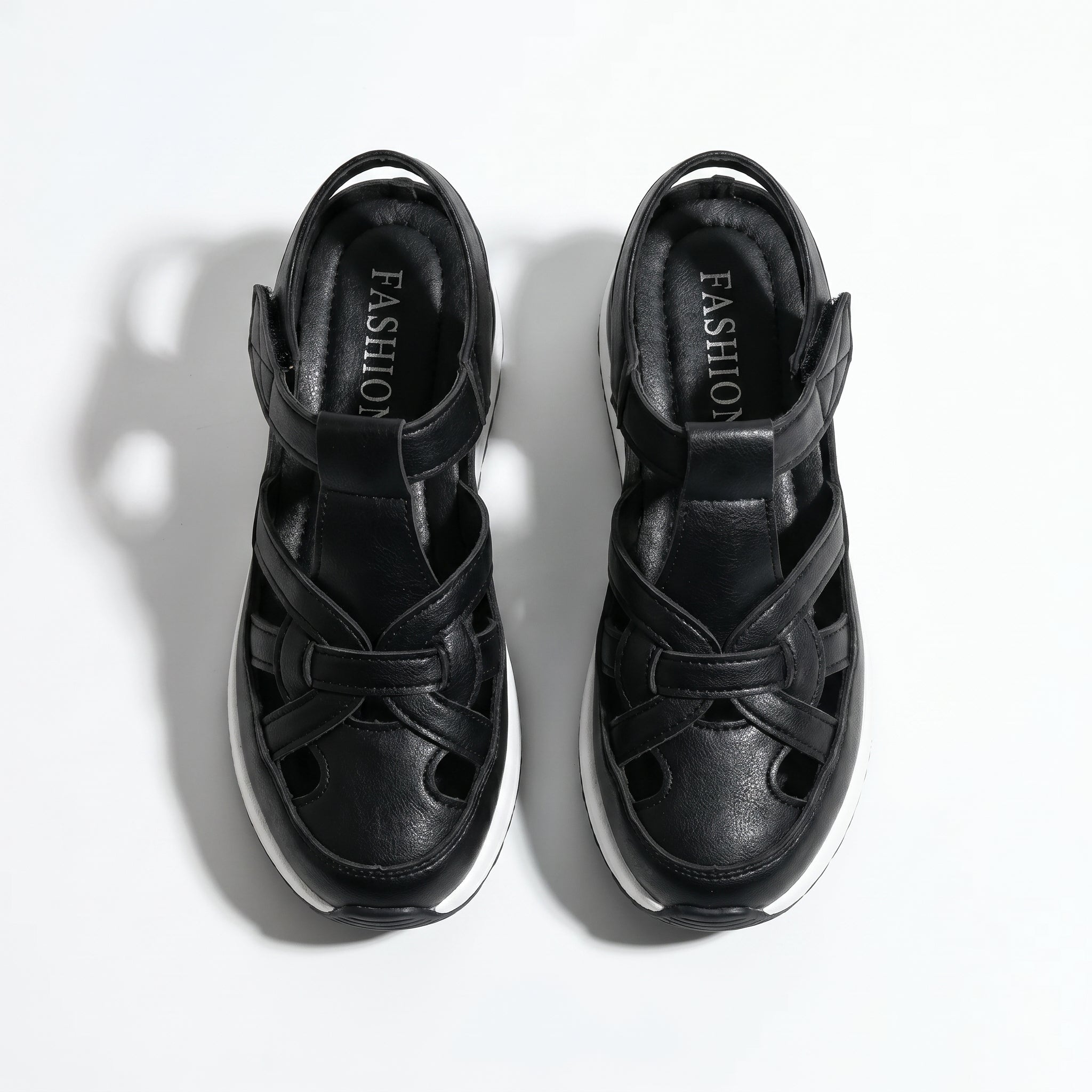 Serena - Women's Platform Sandals with Cut-Out Straps