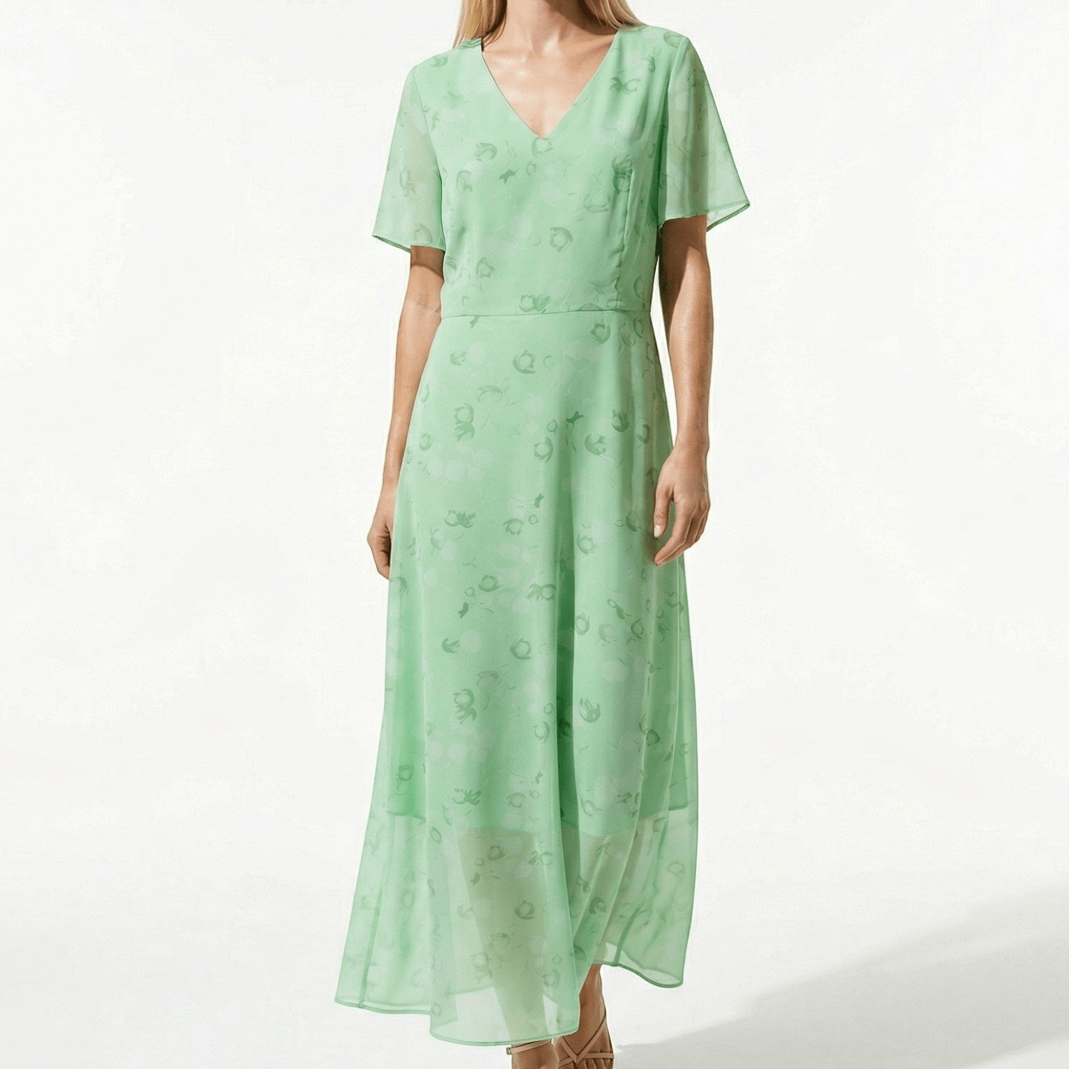 Ava – Women's Summer Floral Print Chiffon Maxi Dress