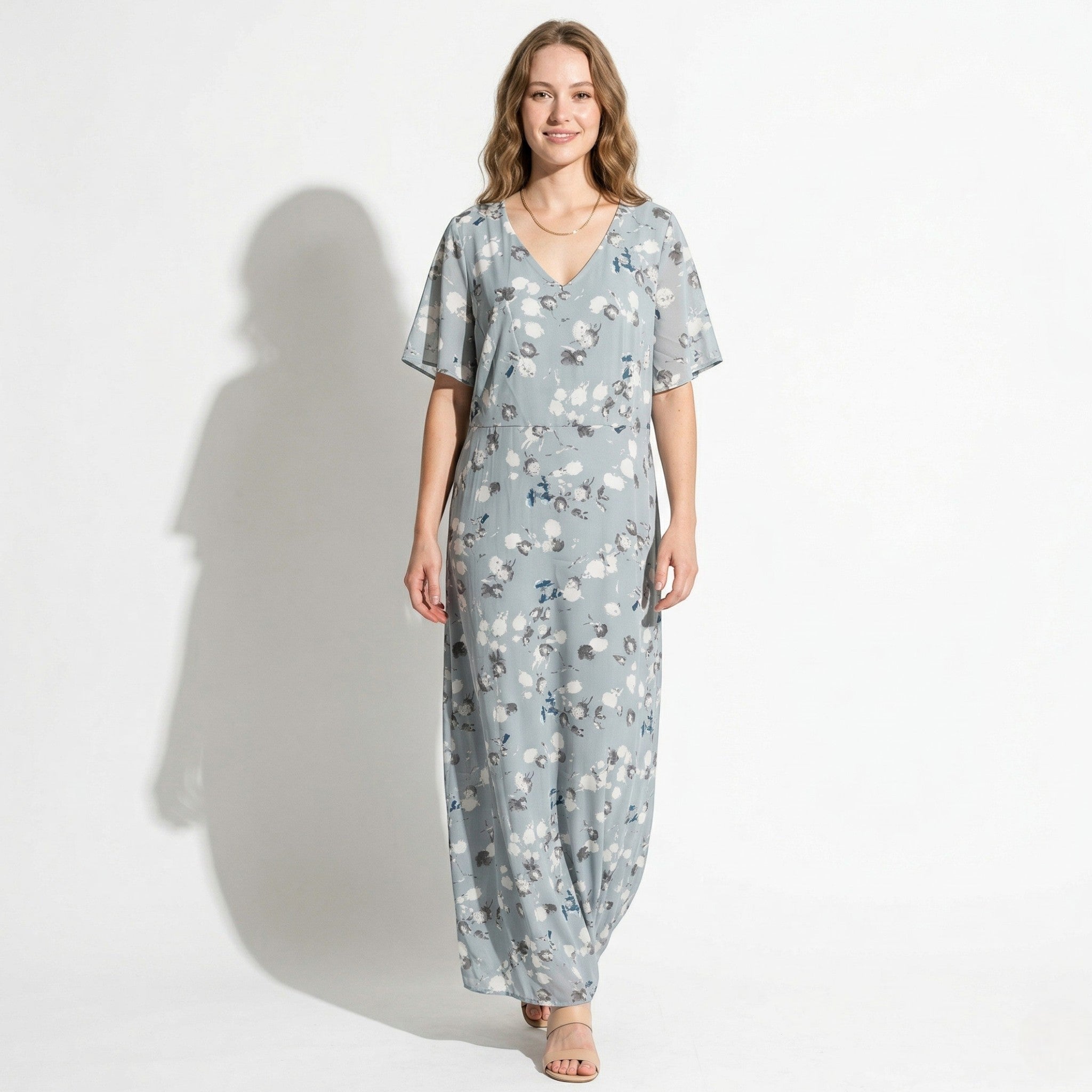 Ava – Women's Summer Floral Print Chiffon Maxi Dress