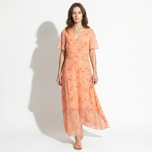 Ava – Women's Summer Floral Print Chiffon Maxi Dress
