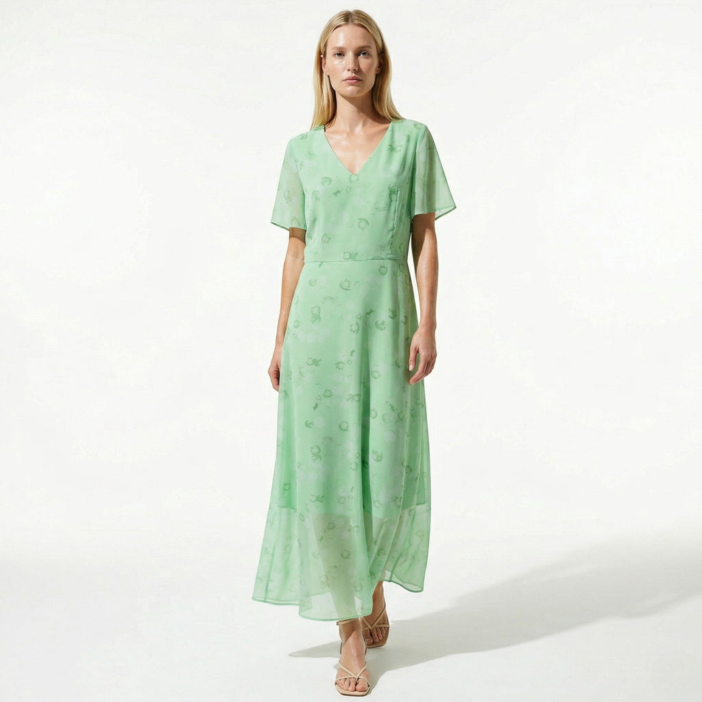 Ava – Women's Summer Floral Print Chiffon Maxi Dress