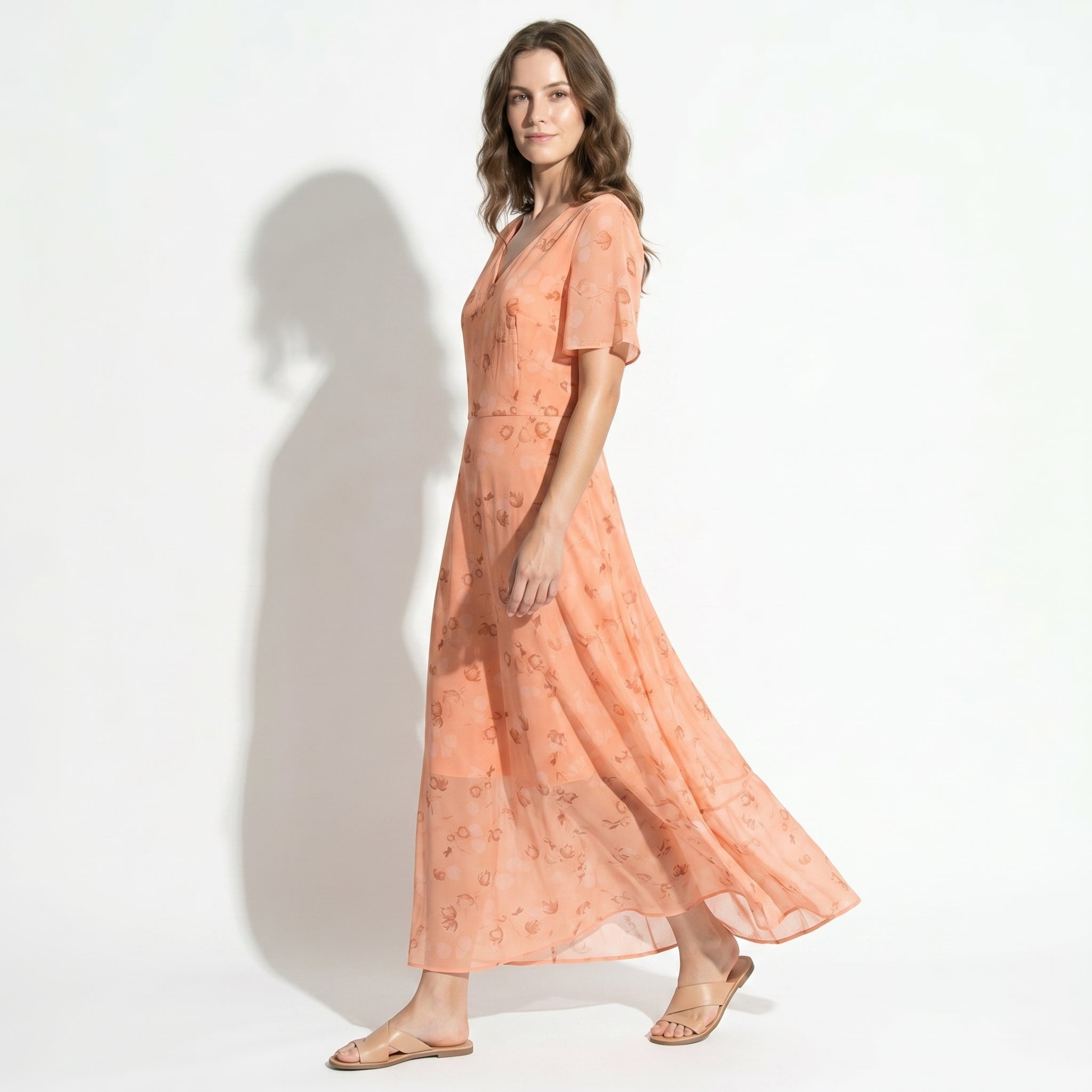 Ava – Women's Summer Floral Print Chiffon Maxi Dress