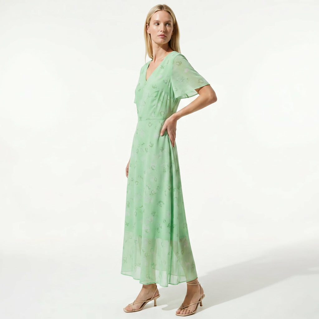 Ava – Women's Summer Floral Print Chiffon Maxi Dress