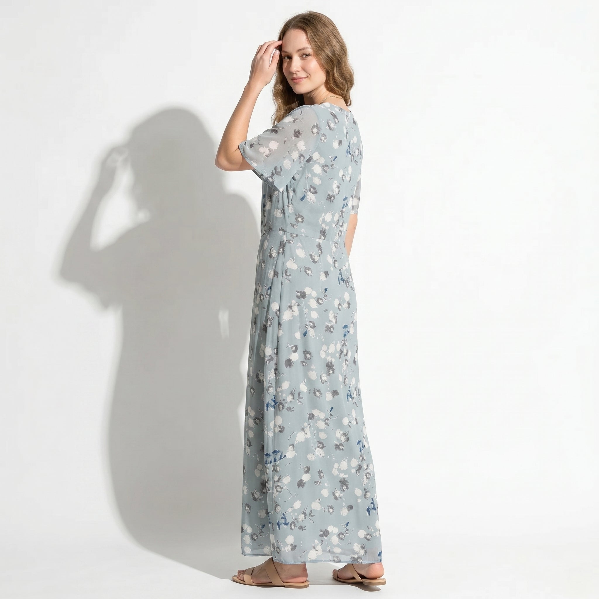 Ava – Women's Summer Floral Print Chiffon Maxi Dress