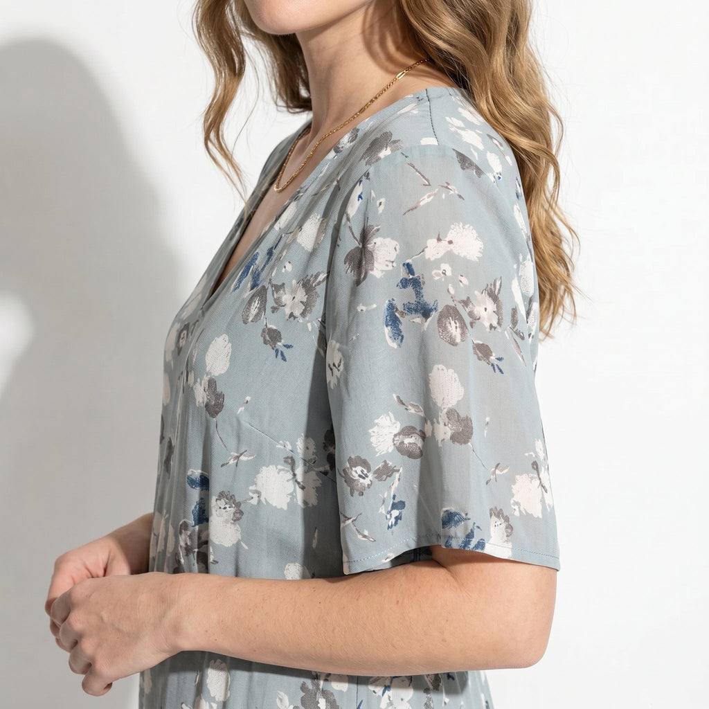 Ava – Women's Summer Floral Print Chiffon Maxi Dress