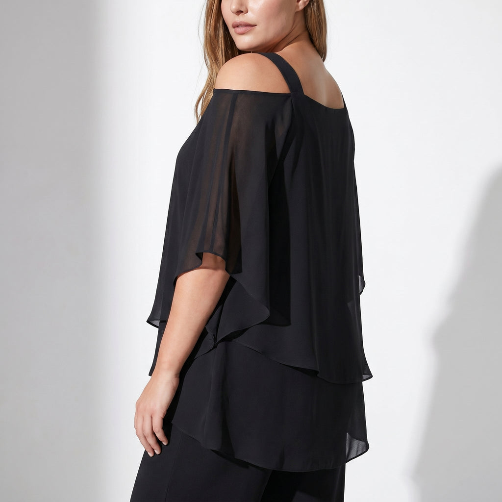 Bianca - Women's 2-Piece Trouser Set with Layered Sleeves