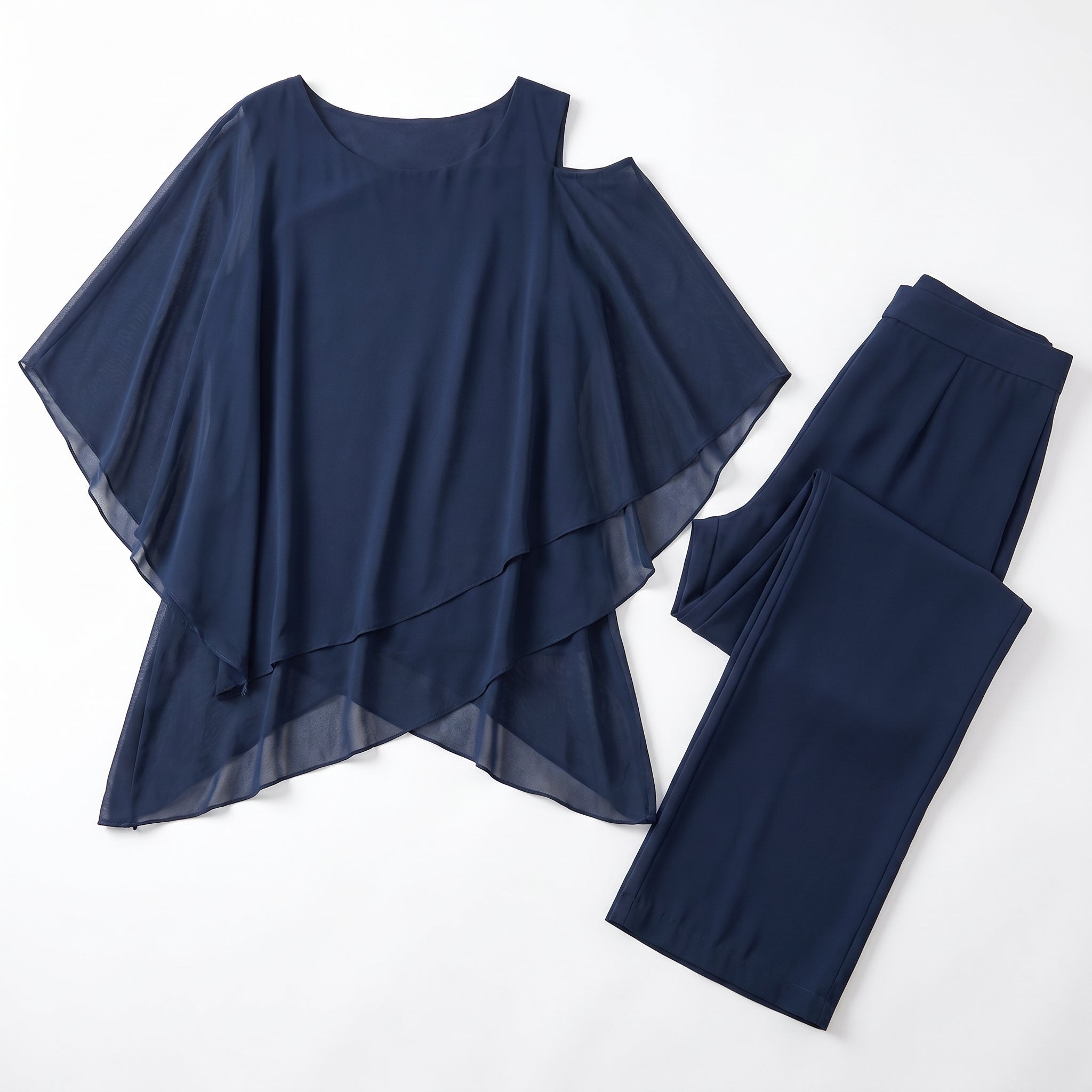 Bianca - Women's 2-Piece Trouser Set with Layered Sleeves