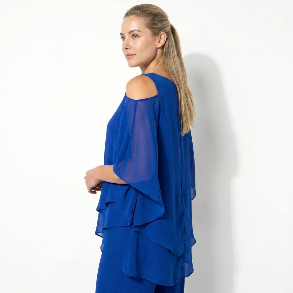 Bianca - Women's 2-Piece Trouser Set with Layered Sleeves