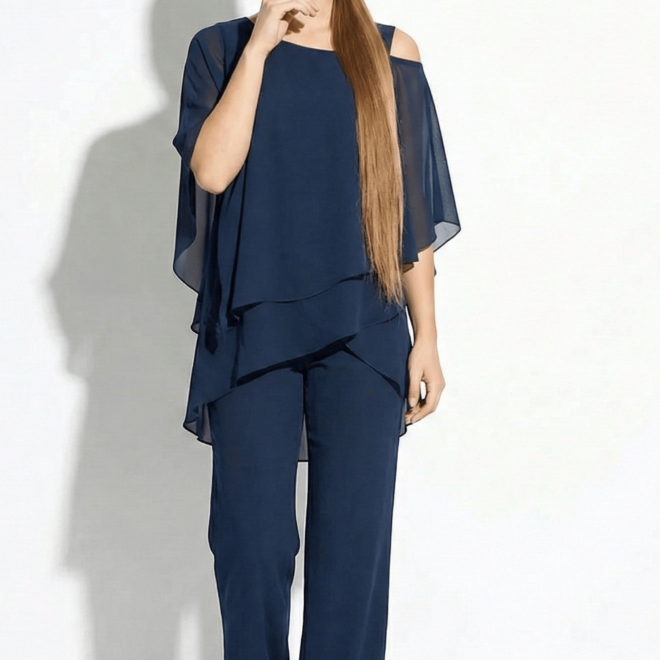 Bianca - Women's 2-Piece Trouser Set with Layered Sleeves