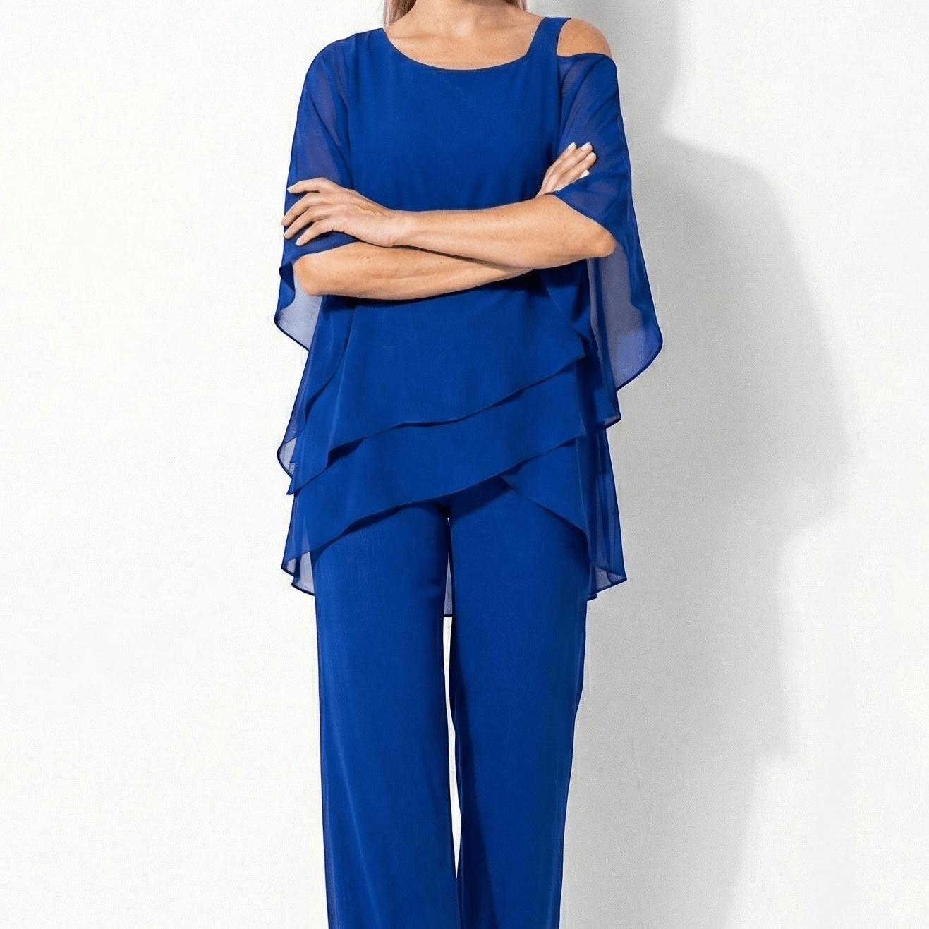 Bianca - Women's 2-Piece Trouser Set with Layered Sleeves