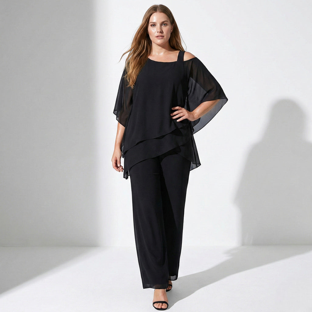 Bianca - Women's 2-Piece Trouser Set with Layered Sleeves