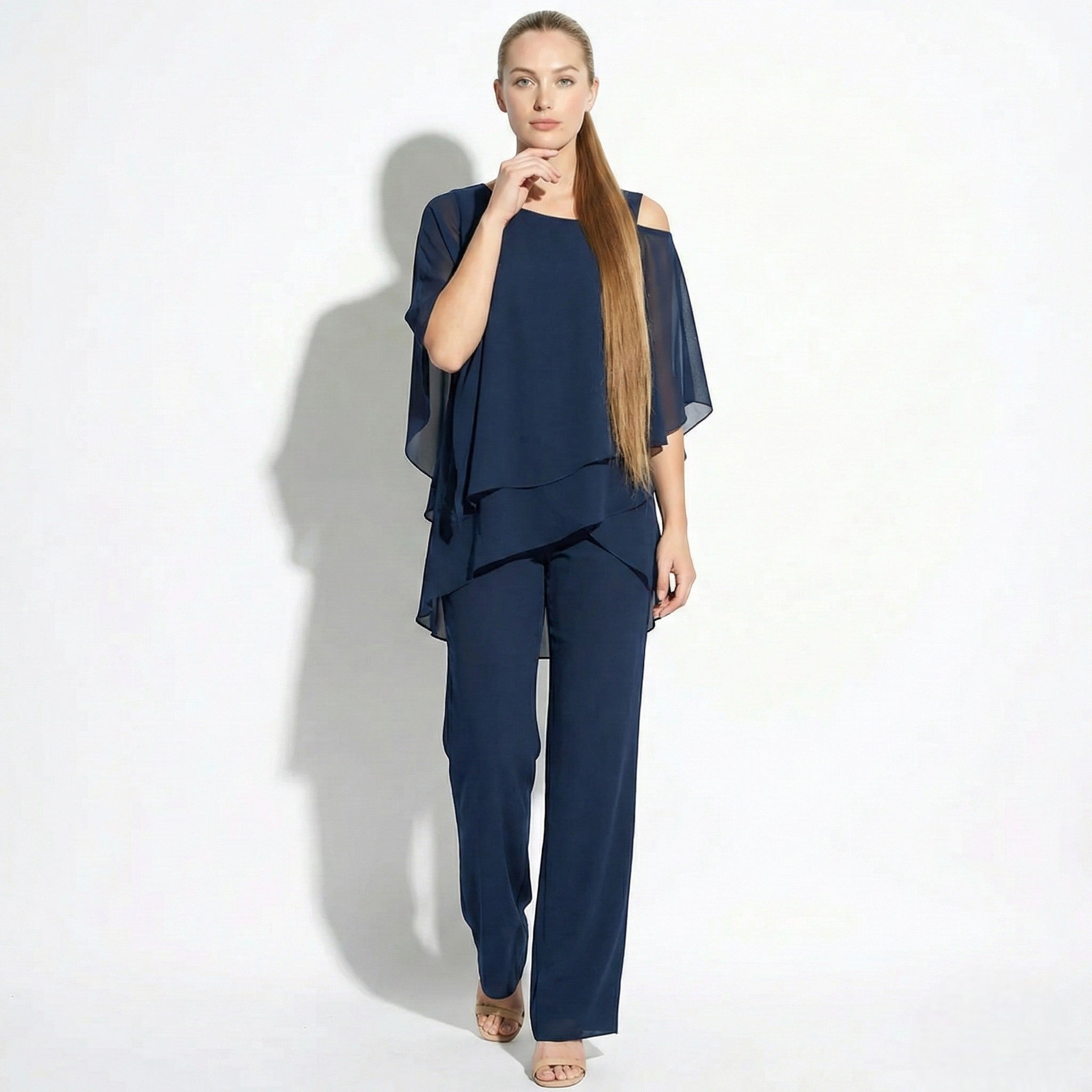 Bianca - Women's 2-Piece Trouser Set with Layered Sleeves
