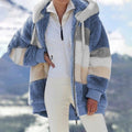 Christa – Oversized Hooded Jacket with Colour Block Design