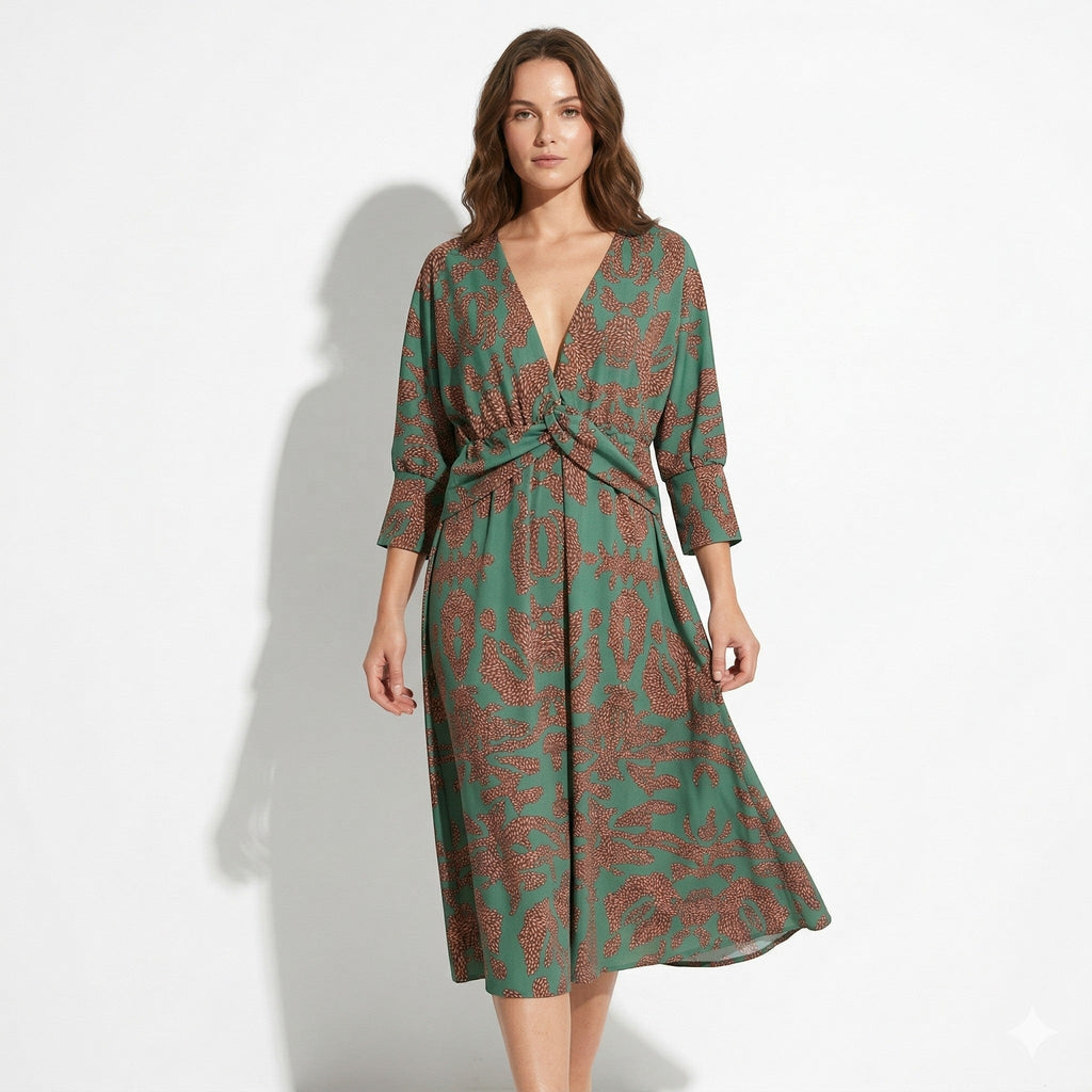 Myrtle – Women's Casual Wrap Summer Midi Dress