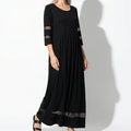 Nadia – Women's Summer Mesh Trim Maxi Dress