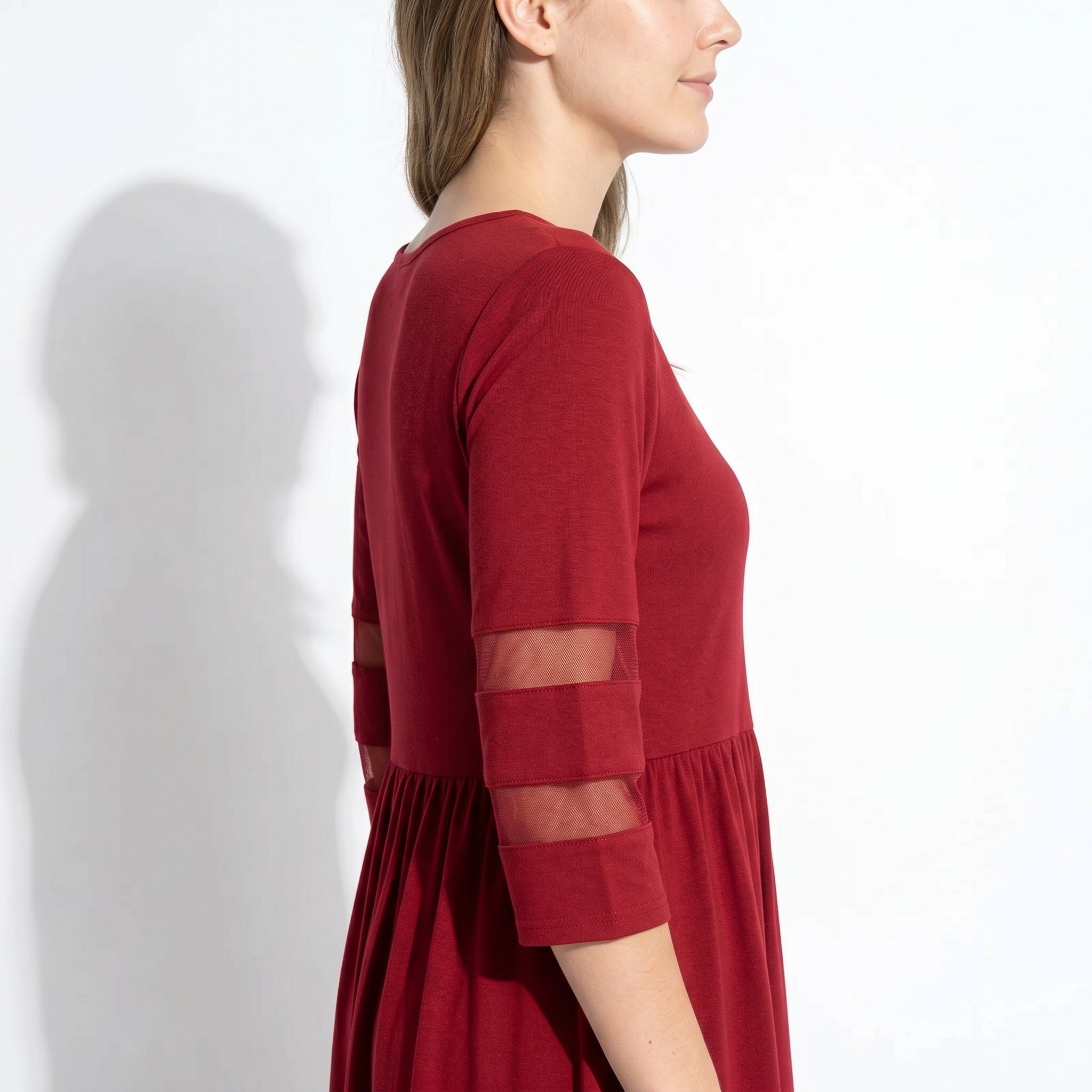 Nadia – Women's Summer Mesh Trim Maxi Dress