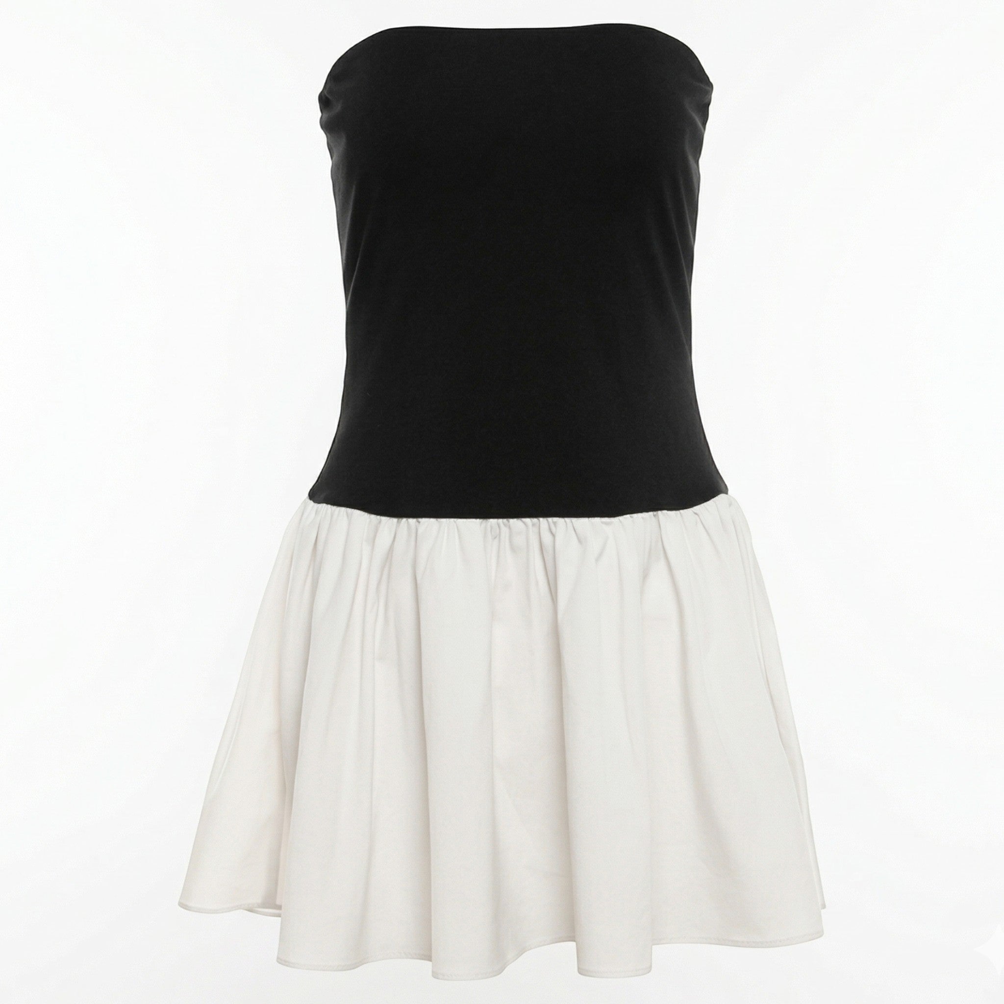 Natalia - Women's Strapless Party Mini Dress with Pleated Skirt