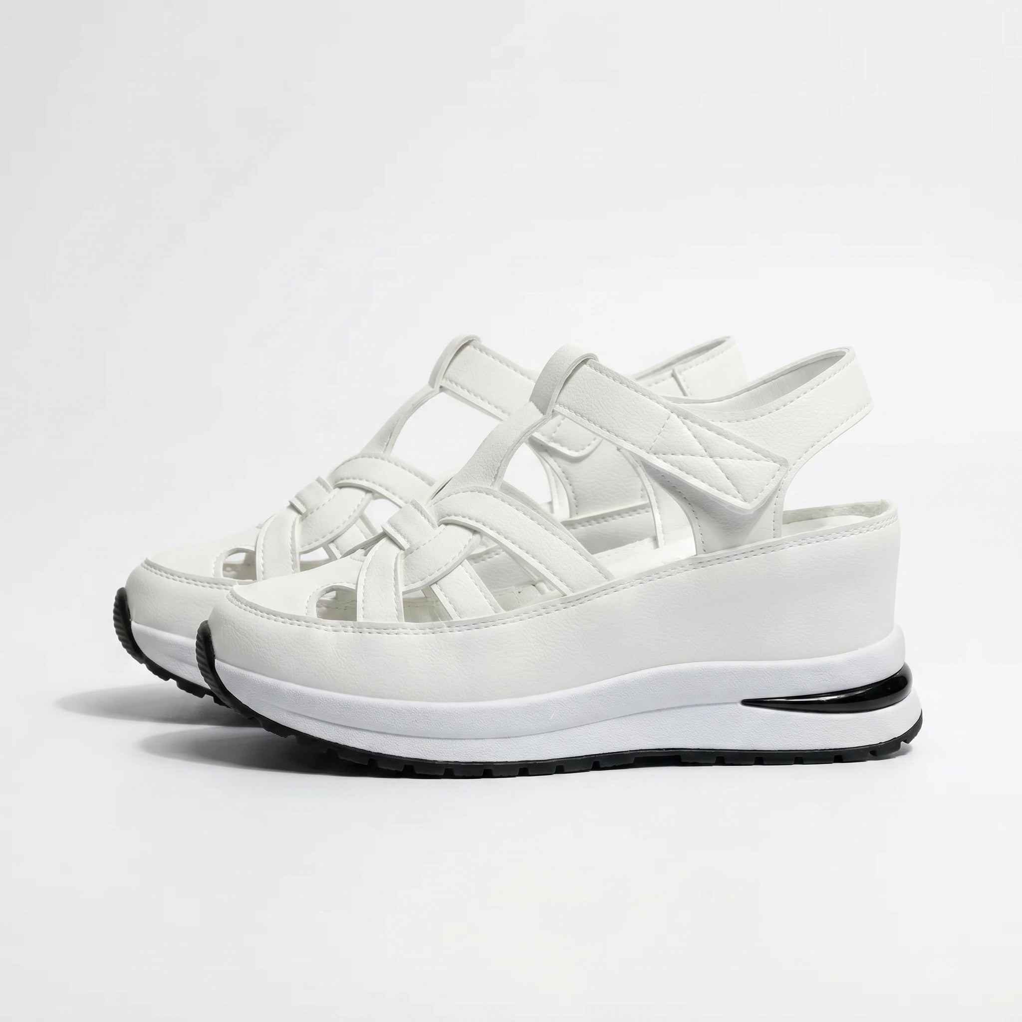 Serena - Women's Platform Sandals with Cut-Out Straps