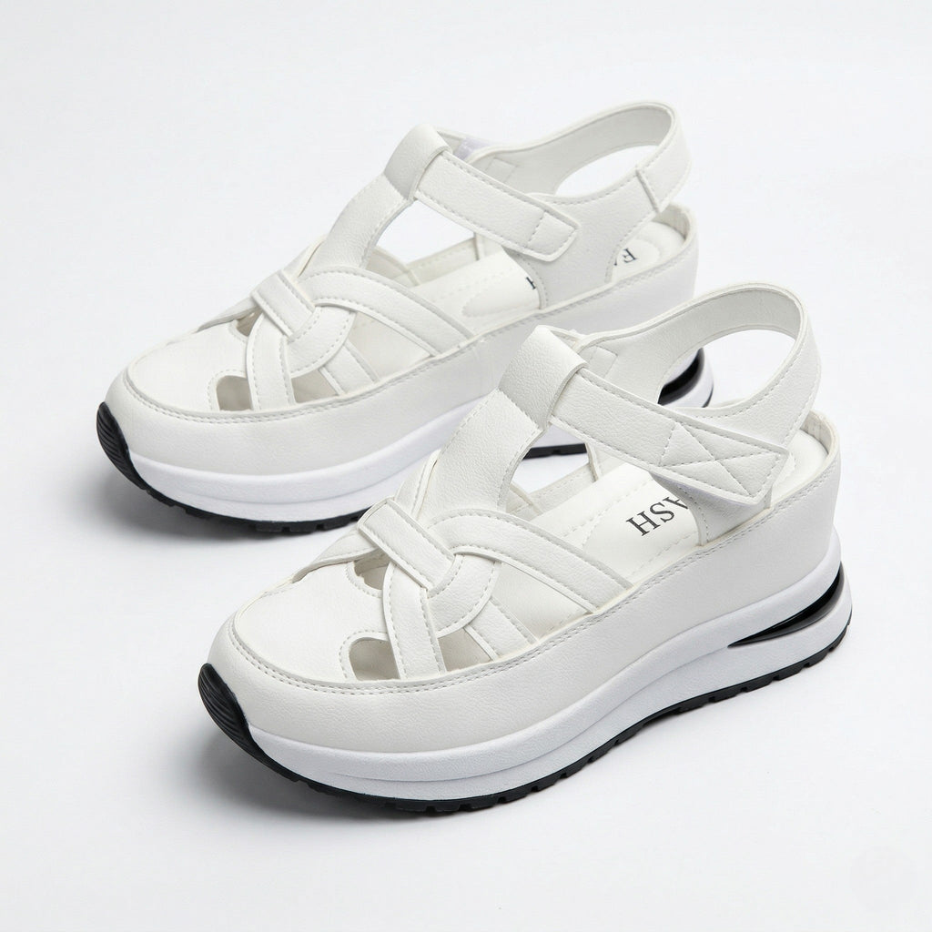 Serena - Women's Platform Sandals with Cut-Out Straps